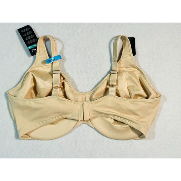 NWT Bali Minimizer Bra 42DDD Nude Satin Underwire Soft Cup Passion For Comfort - Picture 2 of 7